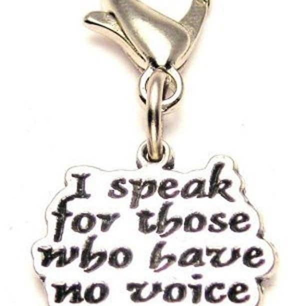 Je parle pour ceux qui n'ont pas de voix Zipper Animal Rescue pour la vente par Chubby Chico Charms