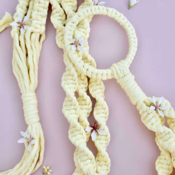 Wildflower Macrame Plant Hammock for wholesale by Studio Jane