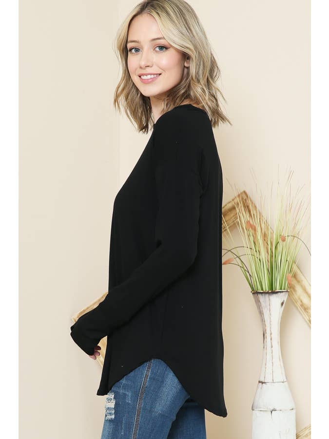 Burgundy Apparel - Wholesale Tunic - Women's - LONG SLEEVE TOP WITH THUMB HOLE3