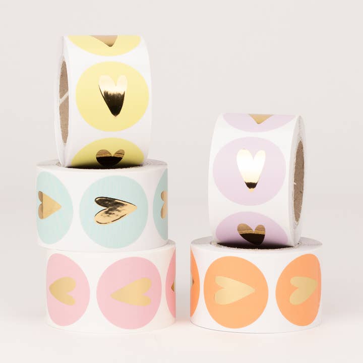 Aufkleber Herz (Spring/Summer Mix) für den Großhandel von liebevoll verpackt