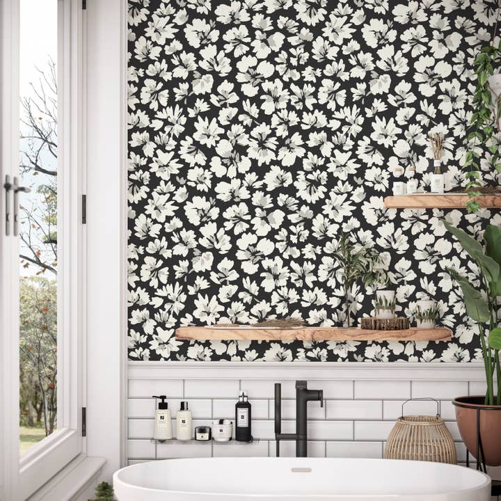 Brushed Petals Spice Wallpaper for wholesale by Everett Park