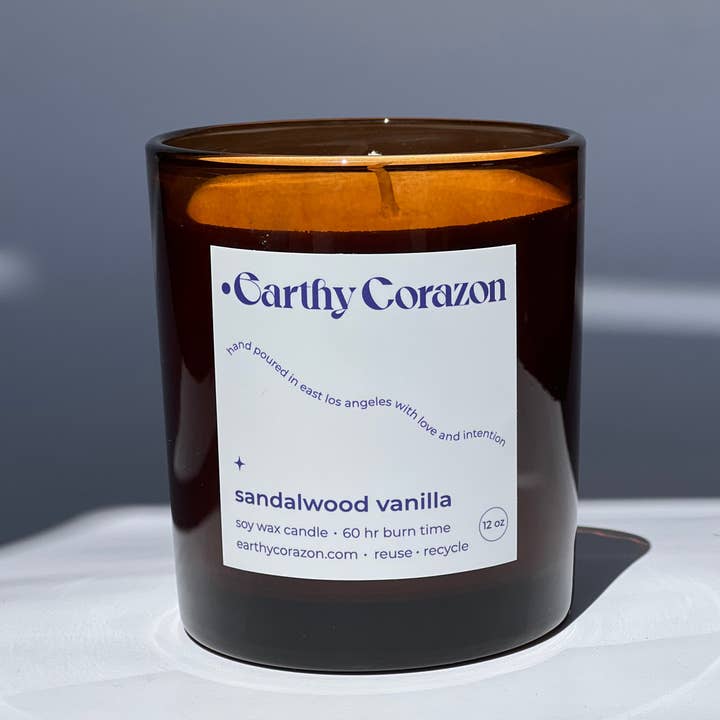 Earthy Corazon - Vente Bougie en bocal - Bois de santal vanille