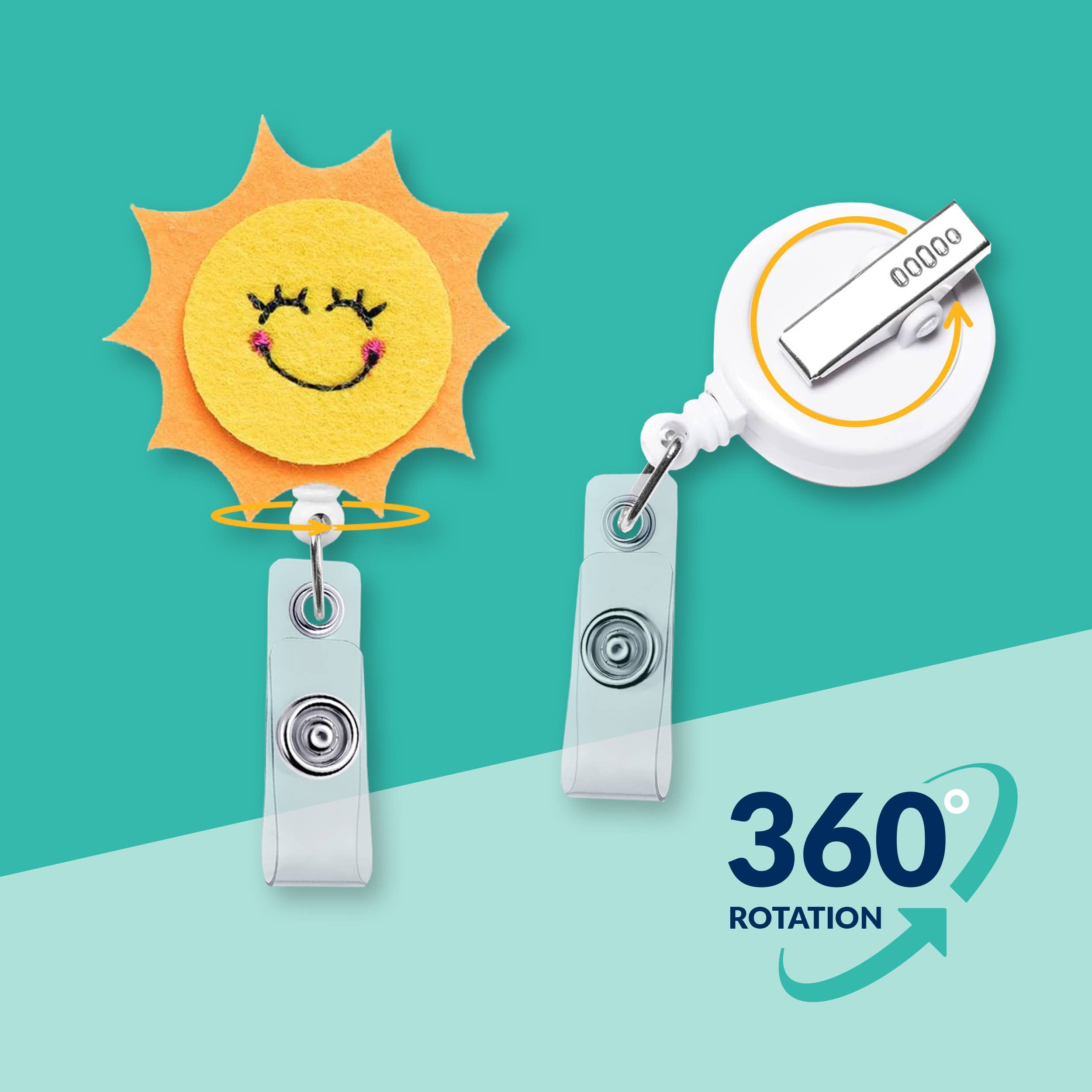 Nurseology - Wholesale Badge Accessory - Women's - Sun | Nurse and Teacher Badge Reel Holder1