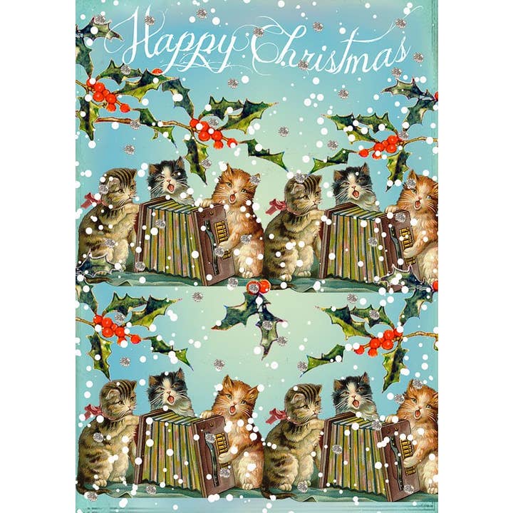 GM double card and Christmas envelope - Cats Xmas Singers for wholesale by Maison Royal Garden