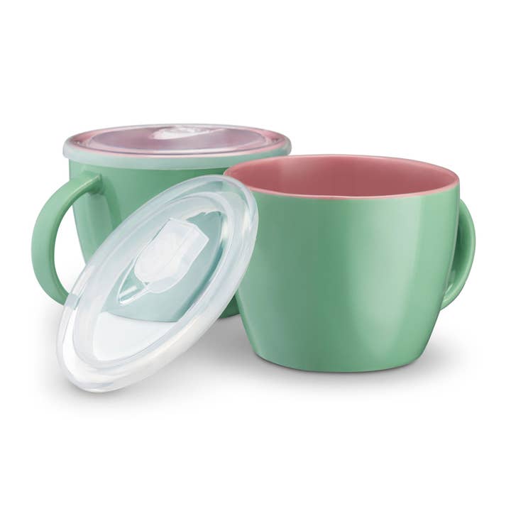 Kook - Wholesale Bowl - Kook Ceramic Soup Mugs with Lids, 25 oz, Set of 2