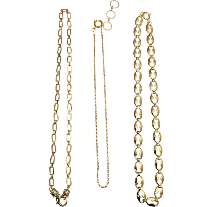 The Sage Vintage - Wholesale Jewelry Set - All Gold Necklace Bundle