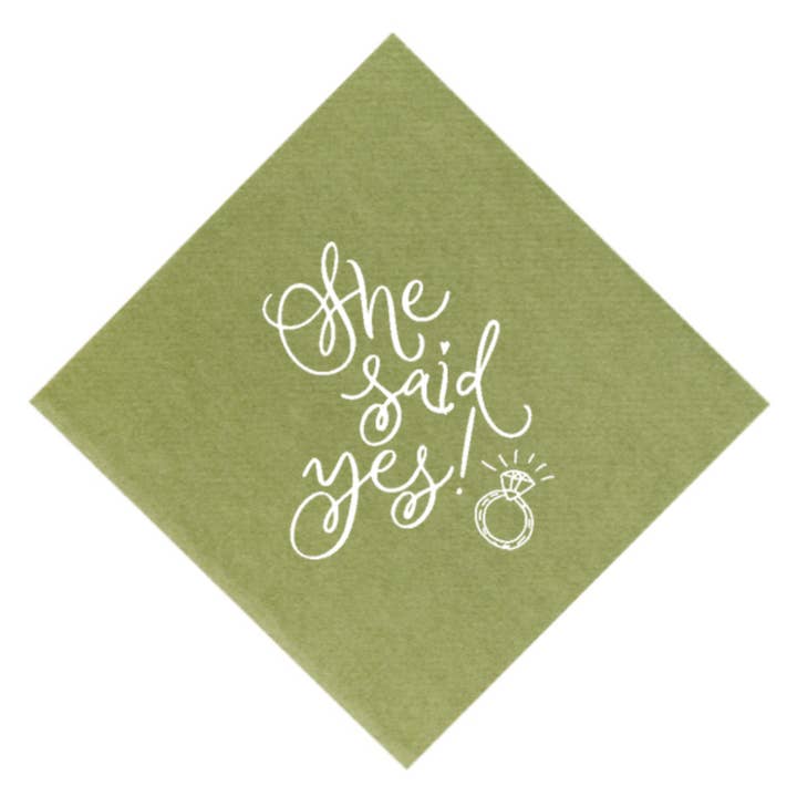 Green She Said Yes Napkin Set for wholesale by Surcie