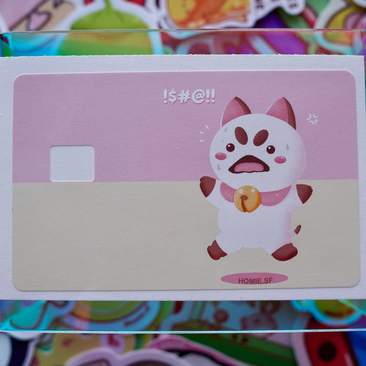 Angry Puppycat Matte Vinyl Credit Card Decal for wholesale by Homie SF