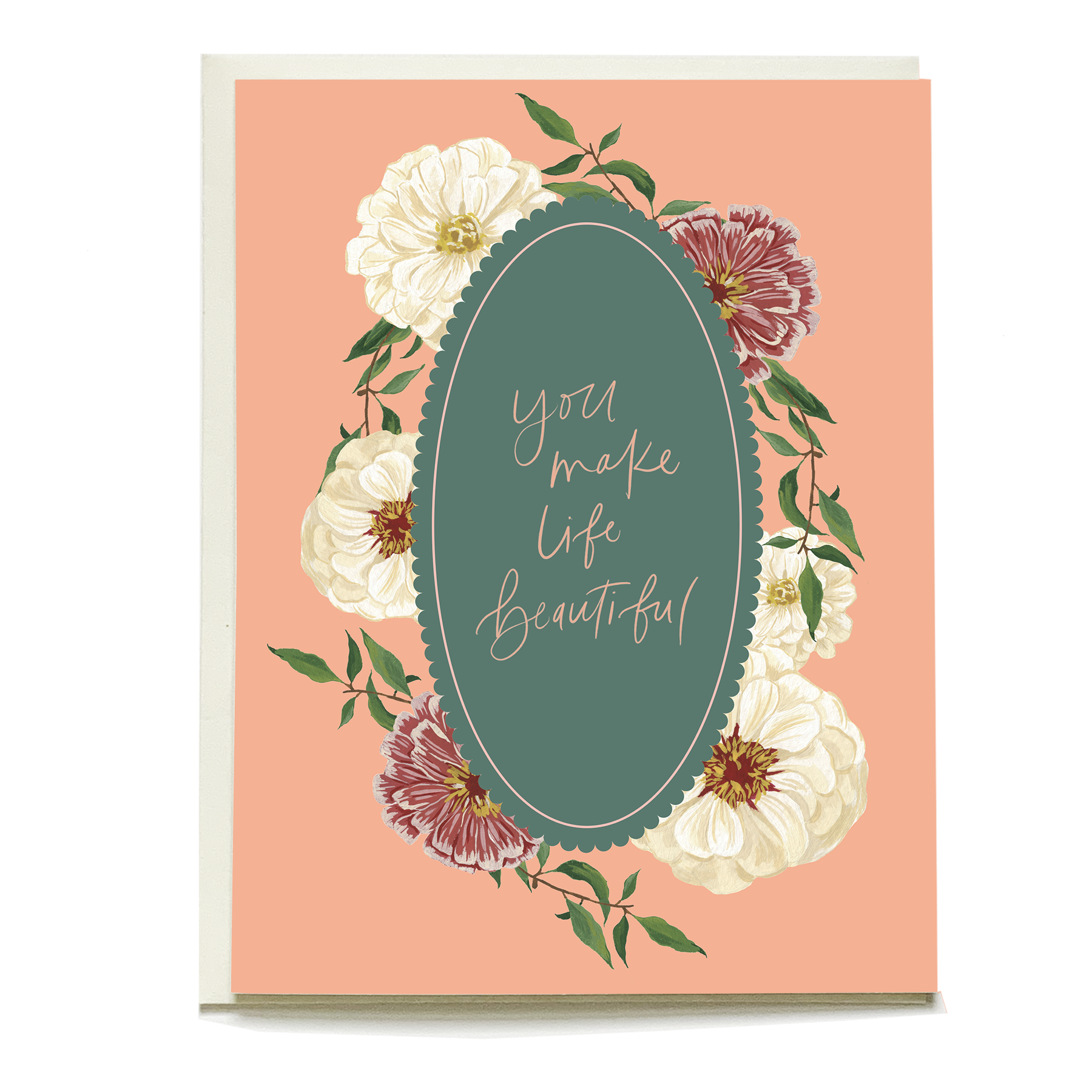 Pen + Pillar - Wholesale Friendship Card - Zinnias Greeting Card0