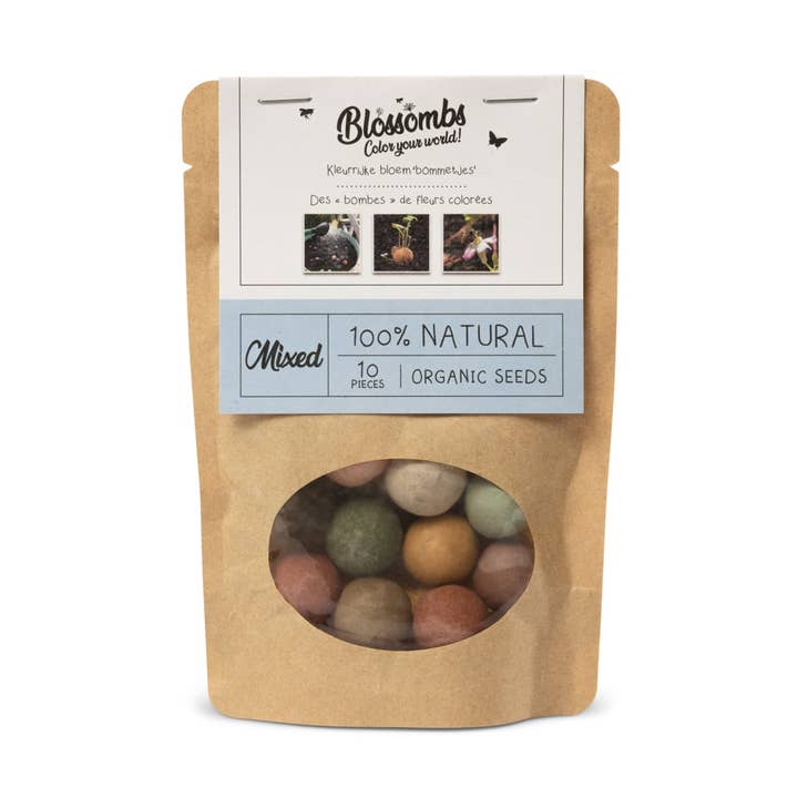 Kraft Paper Bag with 10 Mixed Blossombs for wholesale by Blossombs