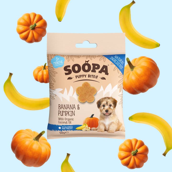 Puppy (Banana & Pumpkin) Dog Treats for wholesale by Soopa Europe