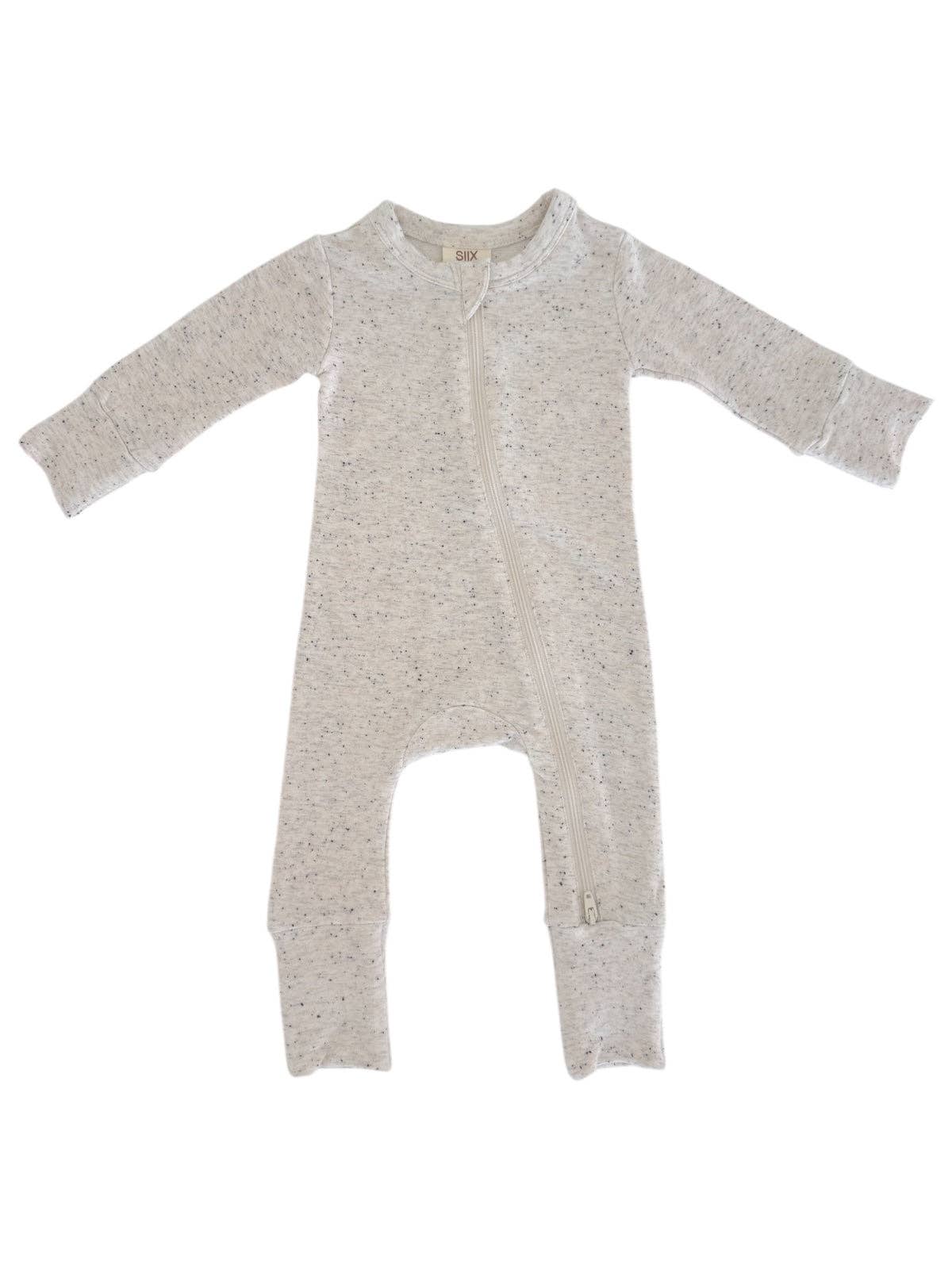 SIIX Collection – Großhandel Strampler – Baby – Dove Speckle / 2-Wege-Reißverschluss-Strampler1