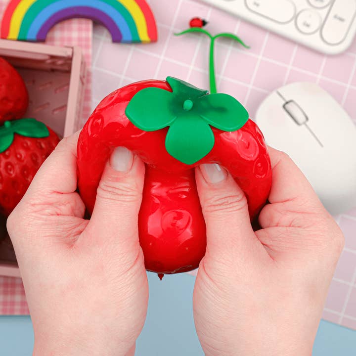 Kawaii Slime Company - Wholesale Squishy Toy - Kids & Baby - Strawberry Shaped Sensory Squishy Toy (12pc/case)5