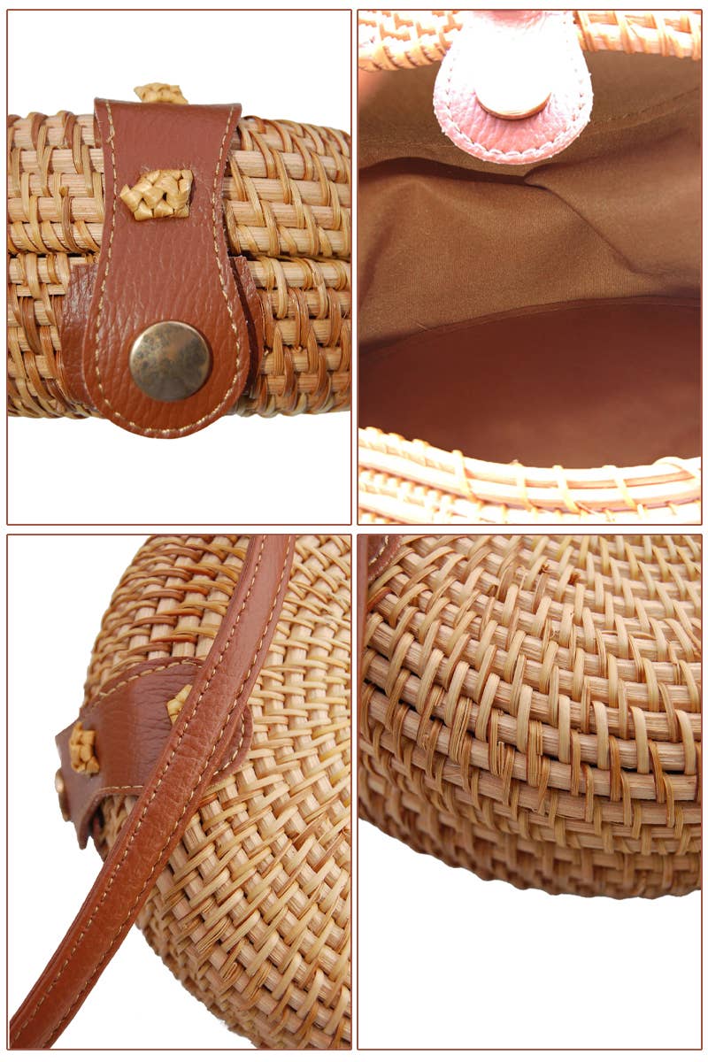 Cap Zone – wholesale Axelväska - Dam – Äkta rottingväska med hårt skal i macaron-stil4