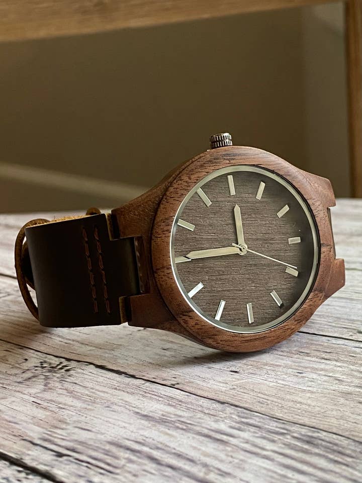 Walnut Wood Watch for wholesale by KW Custom Creations
