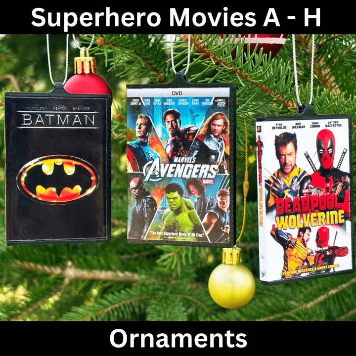 Superhero Movie (A-H) Ornaments for wholesale by BitsyLabs