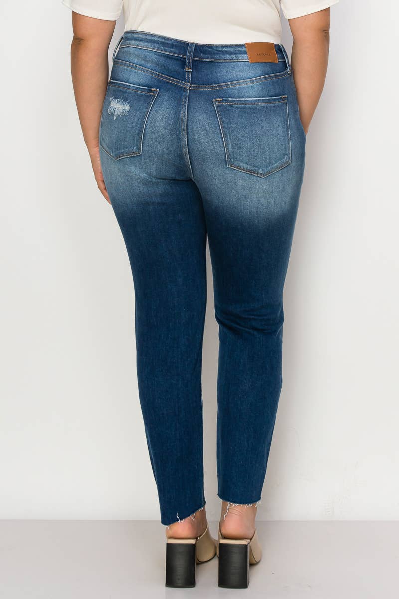 ARTEMIS VINTAGE - Wholesale Jeans - Women's -  PLUS SIZE - HIGH RISE Exposed Button Detail SKINNY JEANS3