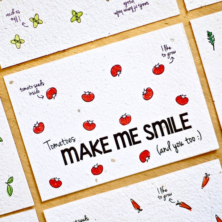 BLOOM your message - Vendita all'ingrosso Semi di piante - Carte di crescita piantabili (set) Con semi di verdure e erbe aromatiche