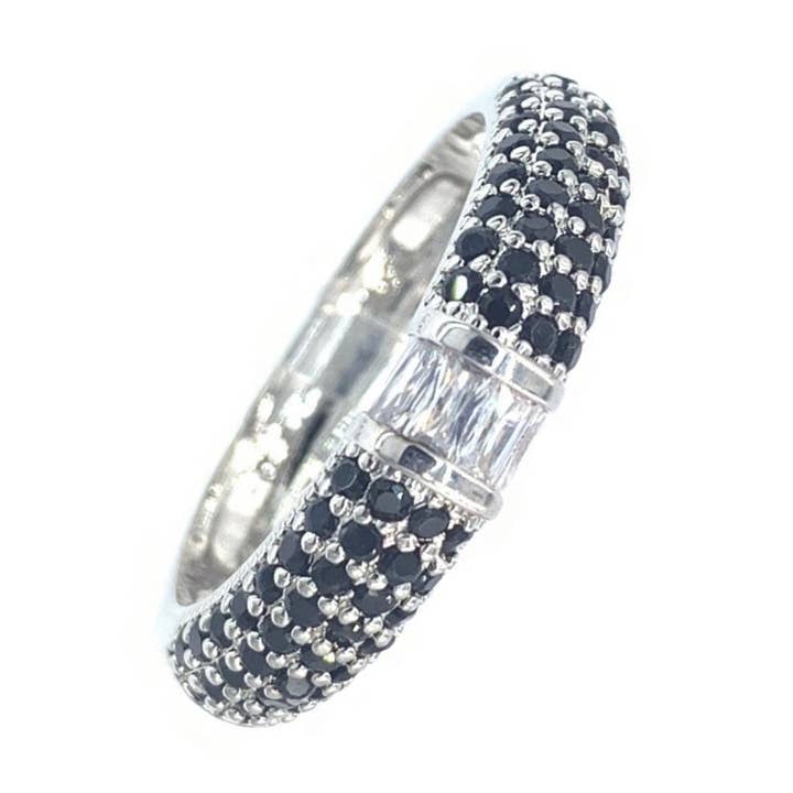 Eternity-Bandring aus Messing mit kubischem Zirkonia für den Großhandel von Nisso & Co. NYC Jewelry Wholesale