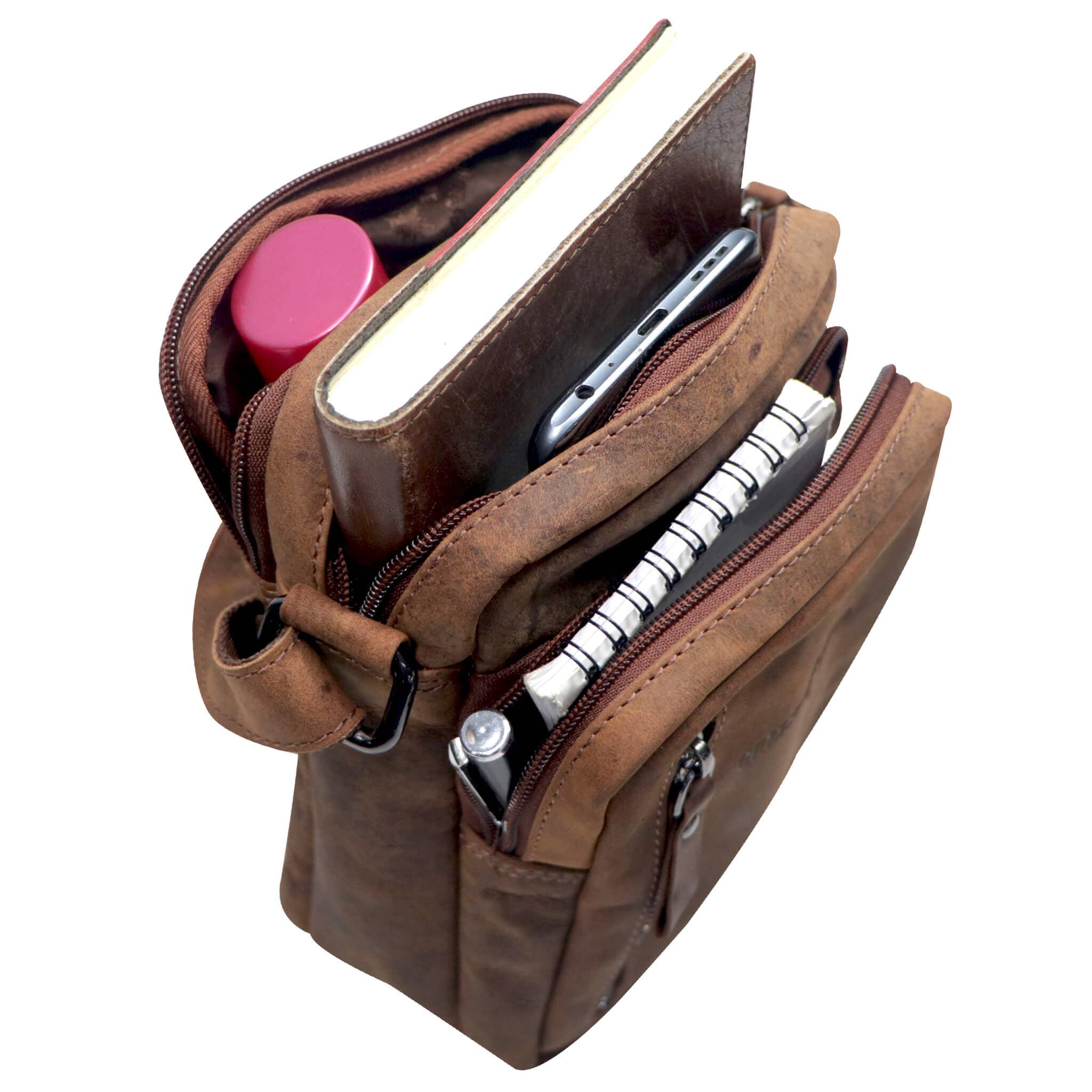 Greenwood – Engroshandel Crossbodytaske – unisex – Nili lille skuldertaske med flere rum Crossbody taske læder8