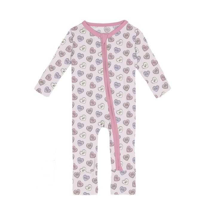 Print Convertible Coverall in Candy Hearts for wholesale by KicKee Pants
