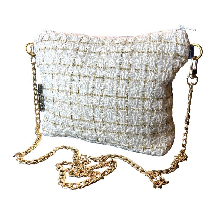 Vintage Luxe Up - Wholesale Crossbody Bag - Women's - Chanel CC Logo Camellia Noir Vintage Scarf Crossbody Bag4