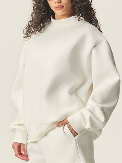 Rosa Clothing - Wholesale Sweatshirt - Women's - Everyone’s favorite oversized fleece mock neck sweatshirt6