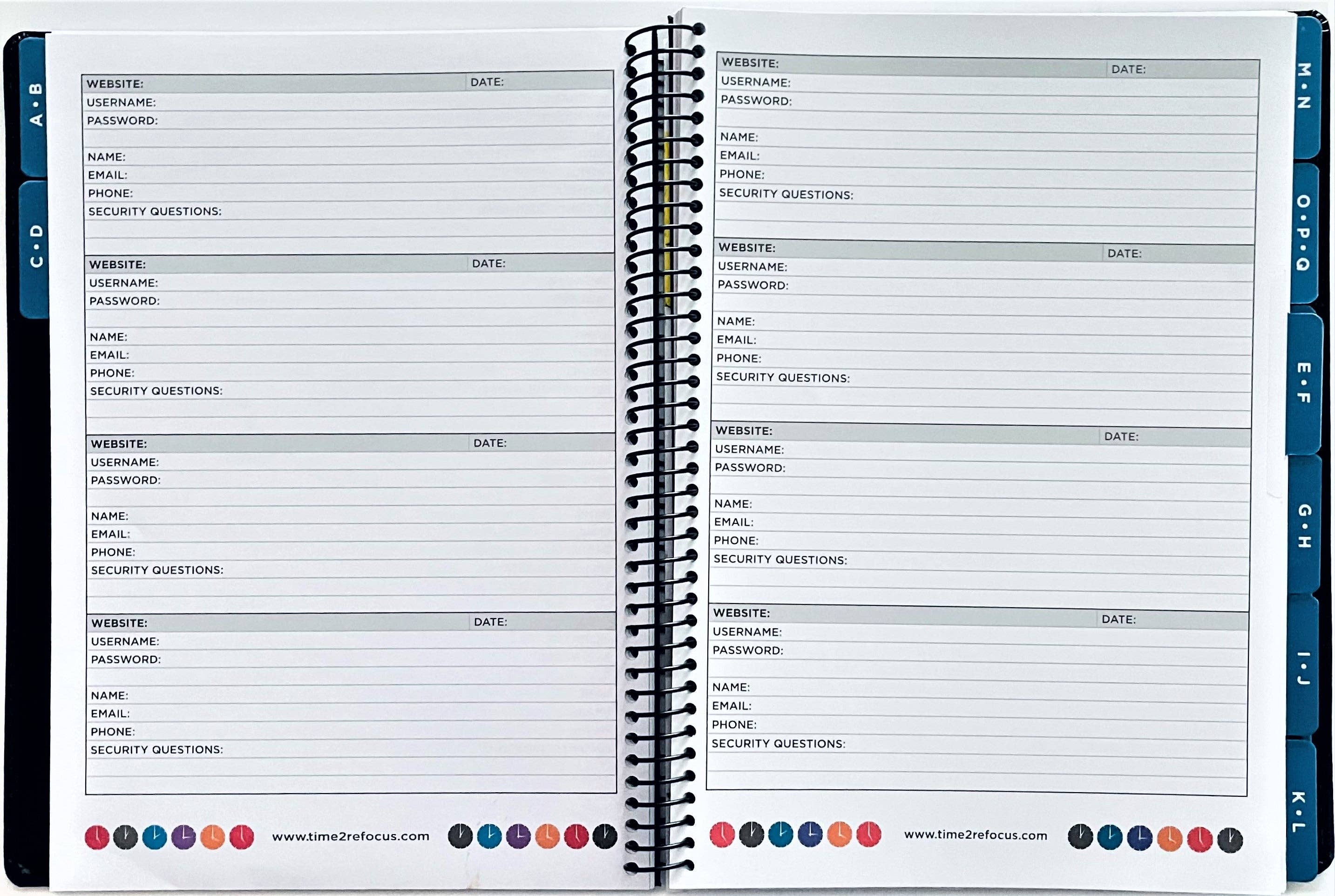 RE-FOCUS THE CREATIVE OFFICE - Wholesale Address Book - Gift item Exec. Password Keeper Book  Faux-Leather Cover9