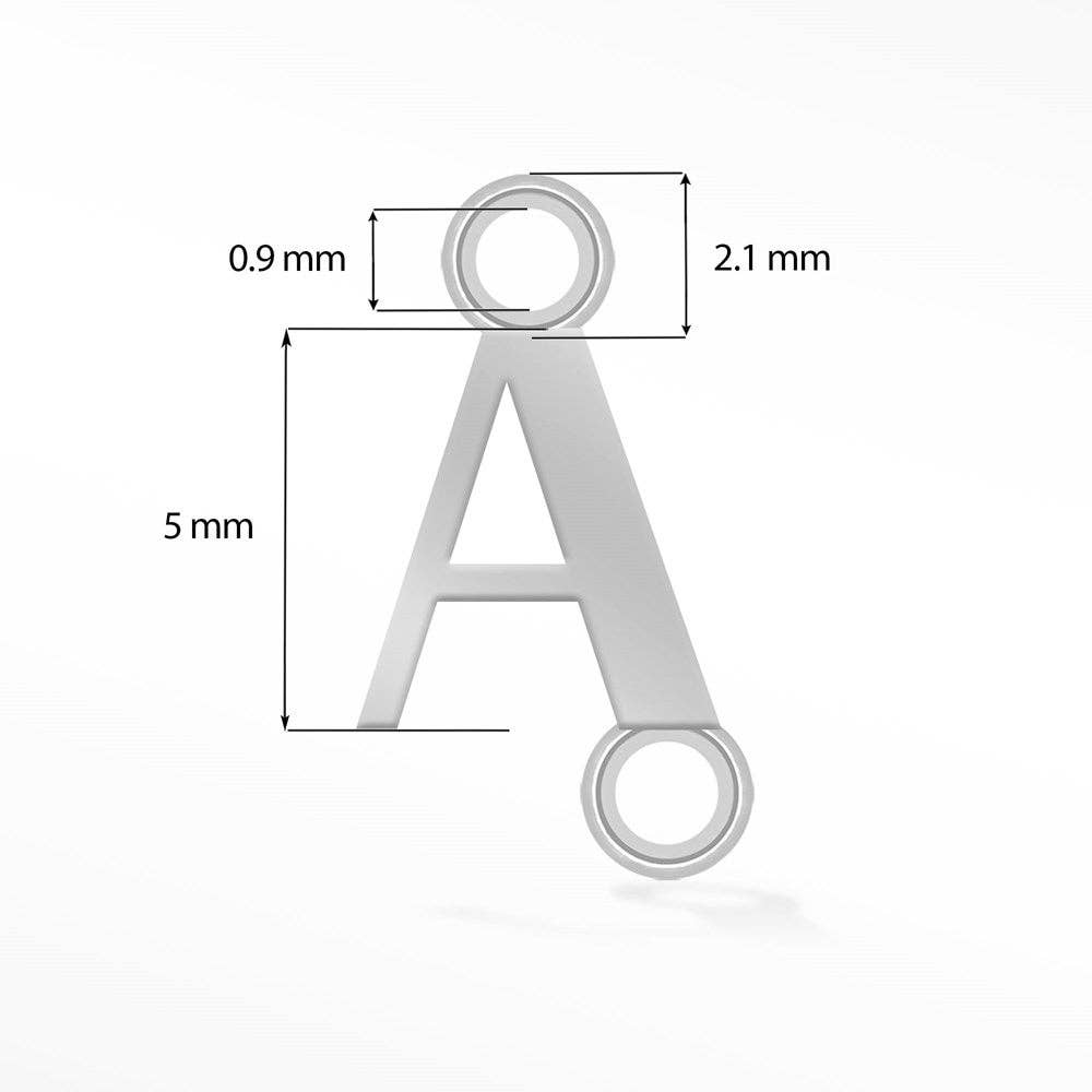 Nina Wynn Pro Shop - Wholesale Individual Charm/Pendant - Wholesale Initial 5mm Sideways Silver Connectors for Permanent Jewelry1