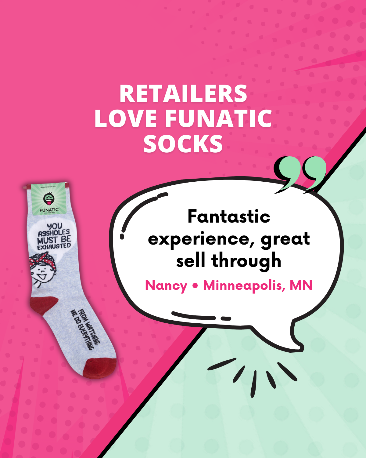 Funatic - About Face Designs - Nice Enough Merch Co - Wholesale Socks - Unisex - You Assholes Socks | Funny Unisex | Funatic2