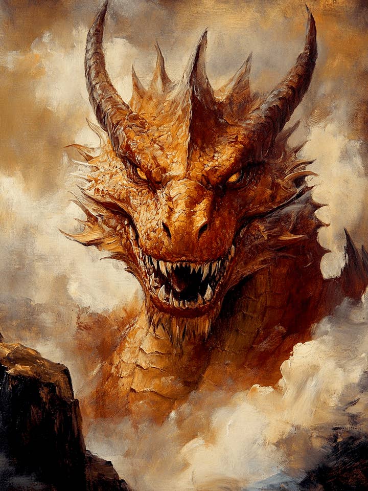 Draco Ontmoeting - Draken Muurkunst Afdrukken – 20x25 cm Kunstwerk voor 28x36 cm Lijst voor wholesale door Mowbi