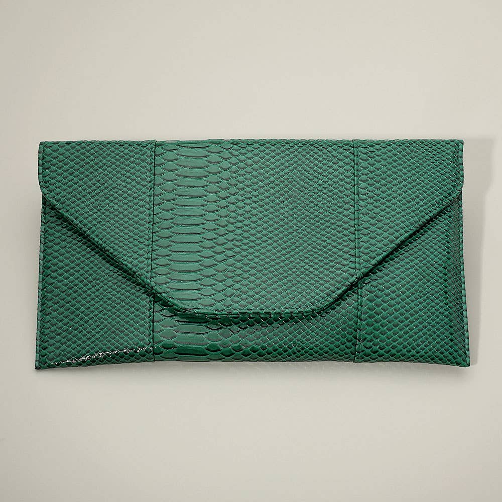 Sensibling Corp. - Wholesale Clutch Bag - Women's - Snake Skin Patterned Envelope Clutch / Shoulder Bag6
