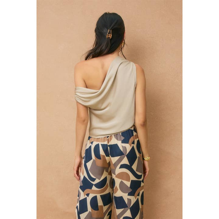 Dress Forum - Wholesale Blouse - Women's - Dull Satin Asymmetrical Shoulder Top3