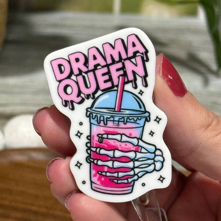 Drama Queen Retractable Badge Reel for wholesale by The KTD Collection