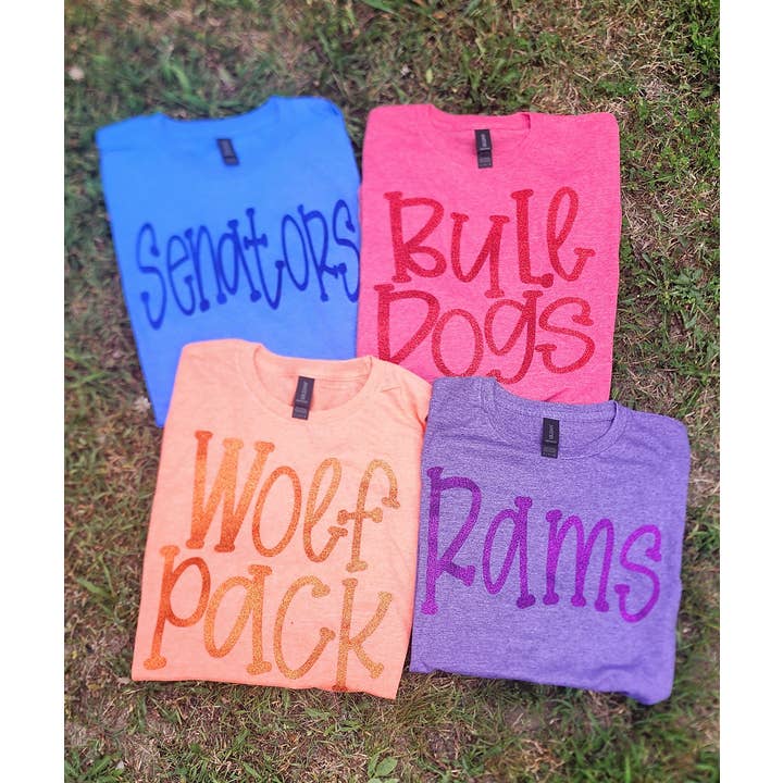 Customized Glitter Spirit Wear Shirt for wholesale by Enid and Elle