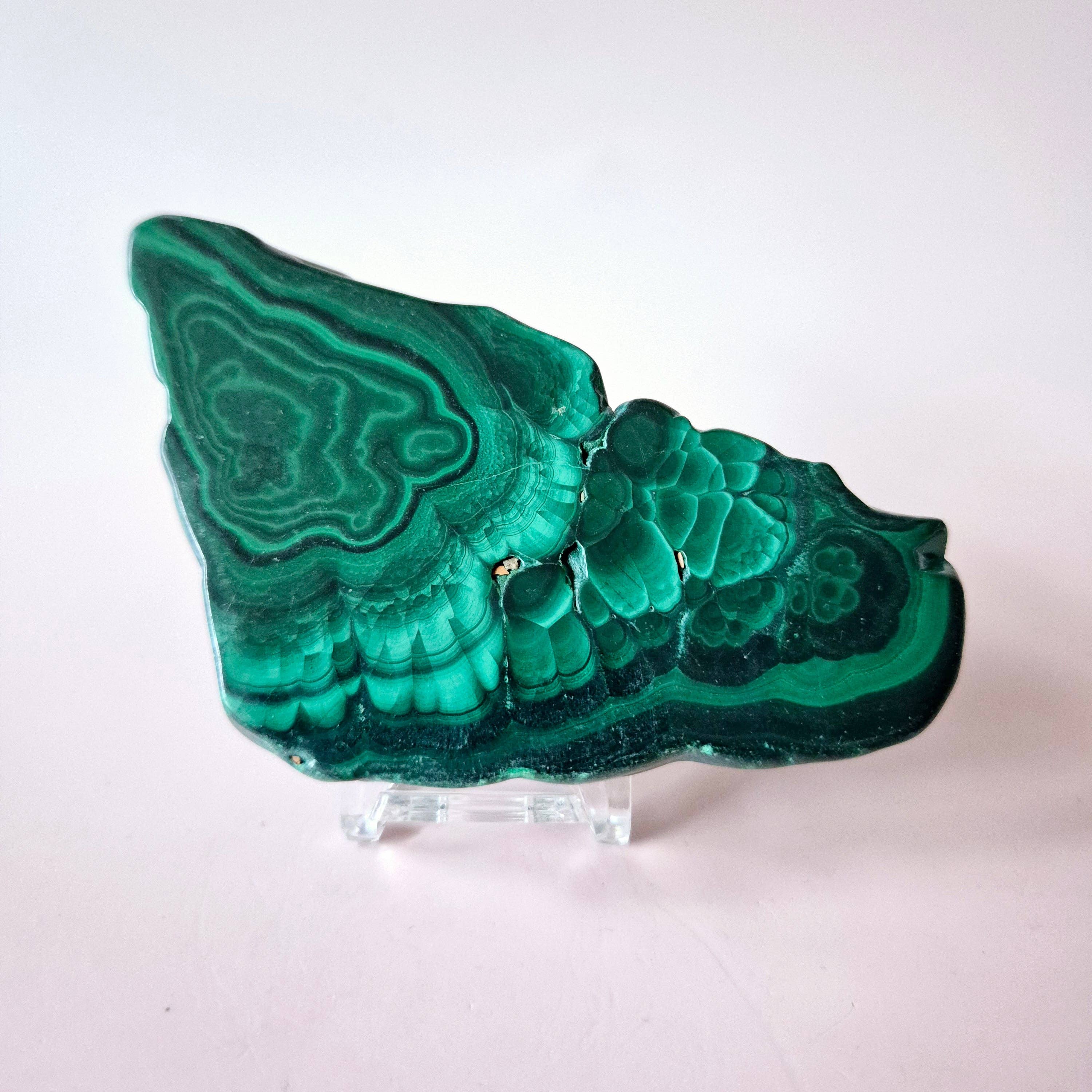 Moonlight Gemstones - Wholesale Spiritual Stone/Crystal - Gemstone Malachite Slice on Stand (50-80g)5