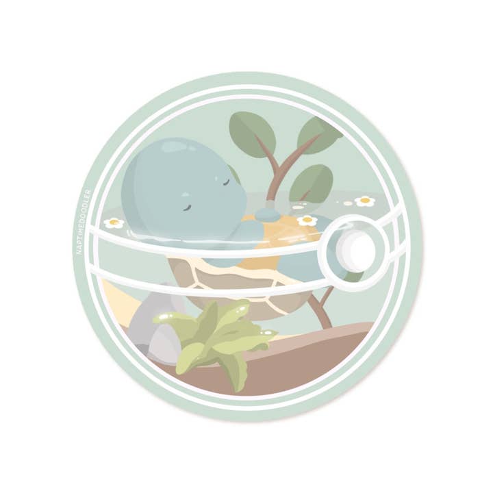 Naptime Doodler - Wholesale Sticker - Squirtle Pokeball Sticker