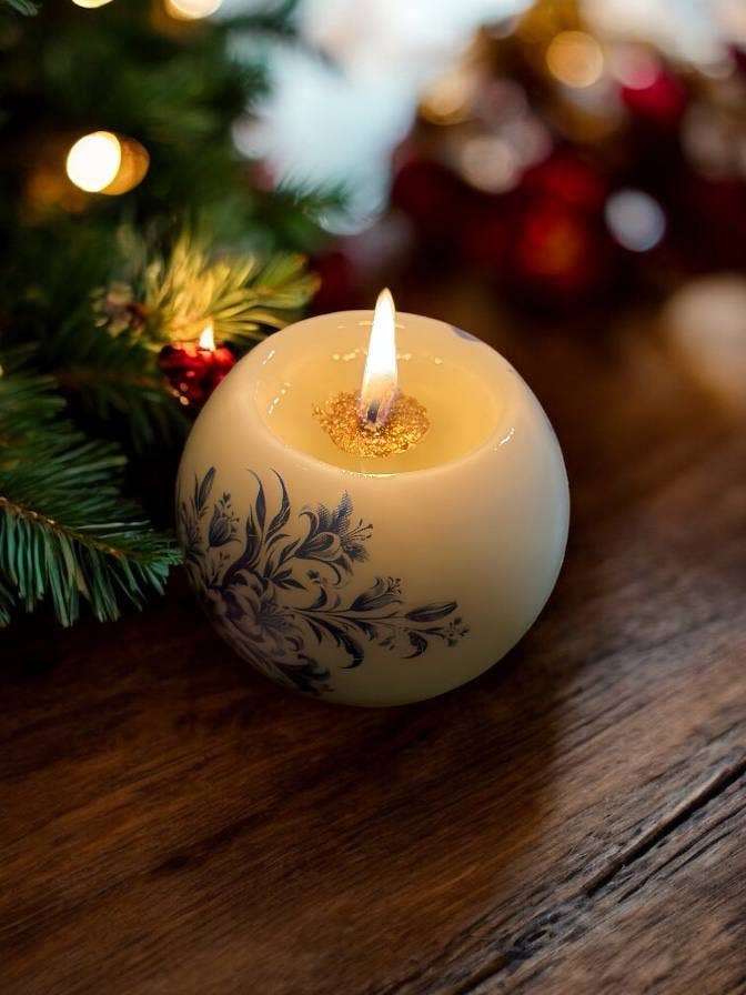 VR.candle - Wholesale Novelty Candle - Vintage style christmas candle in a gift box with a ribbon7