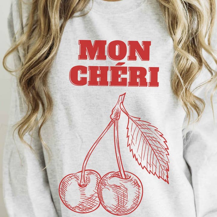 BLUME & CO. - Wholesale Graphic Sweatshirt - Women's - MON CHERIE Graphic Sweatshirt0