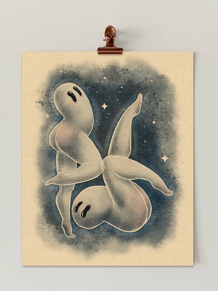 Fresno Nightcrawlers Pinup Art Print | cryptids | folklore for wholesale by Elissa Marie Creative
