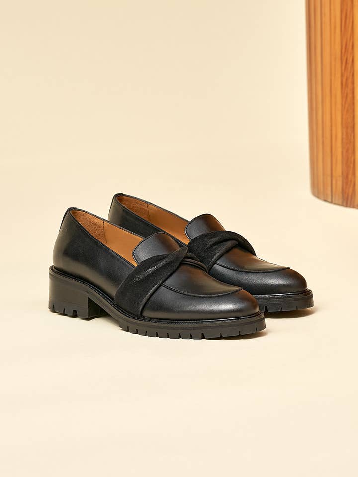 Adele Commando Mocassins - Black for wholesale by Pied de Biche