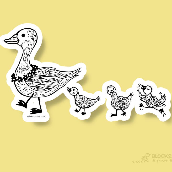 Duck Family Vinyl Sticker – Cute Animal Decal, Motherhood for wholesale by Block21Prints