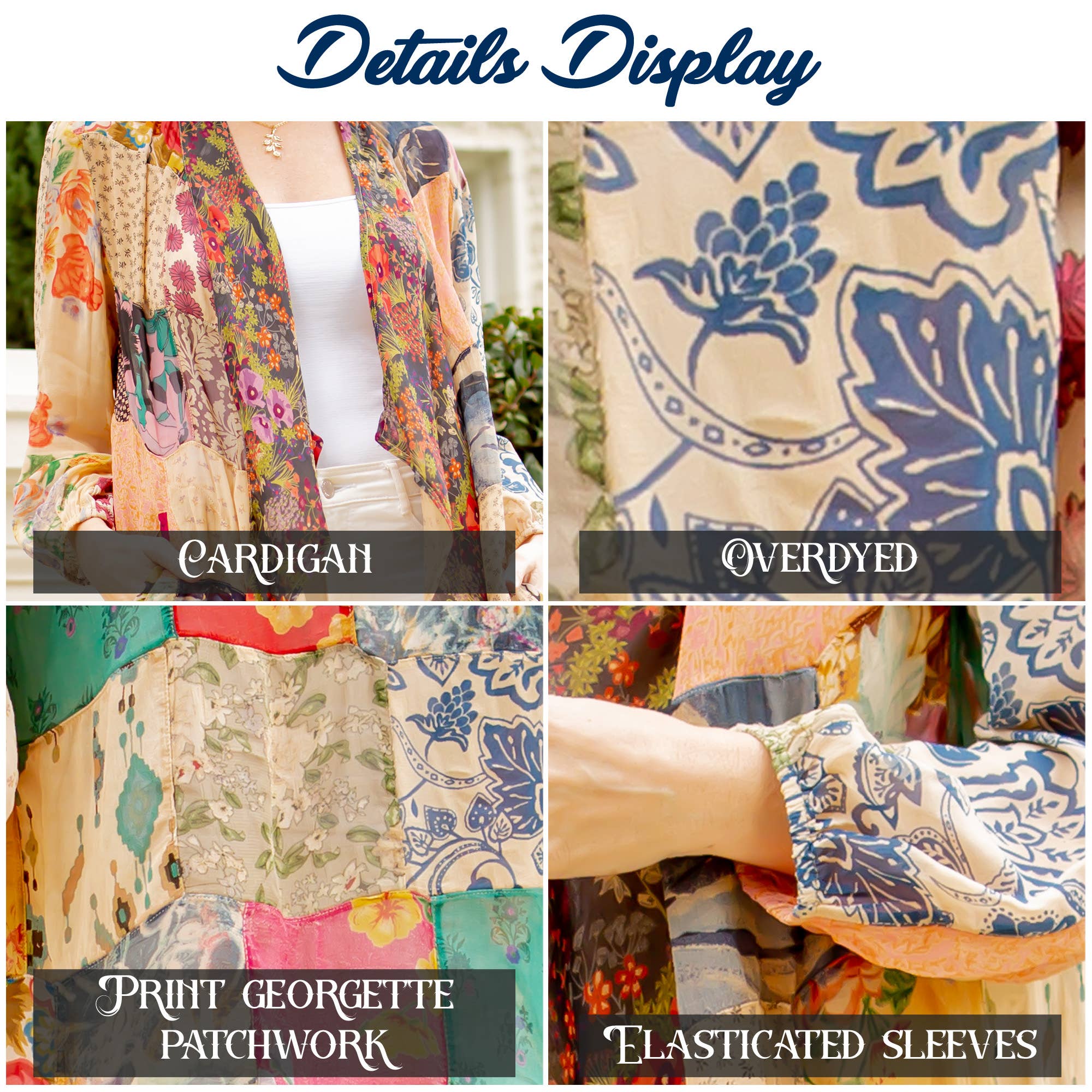 Young Threads - Vendita all'ingrosso Kimono - Donna - Kimono Shrug in Patch Mix N Match Sovratinto12