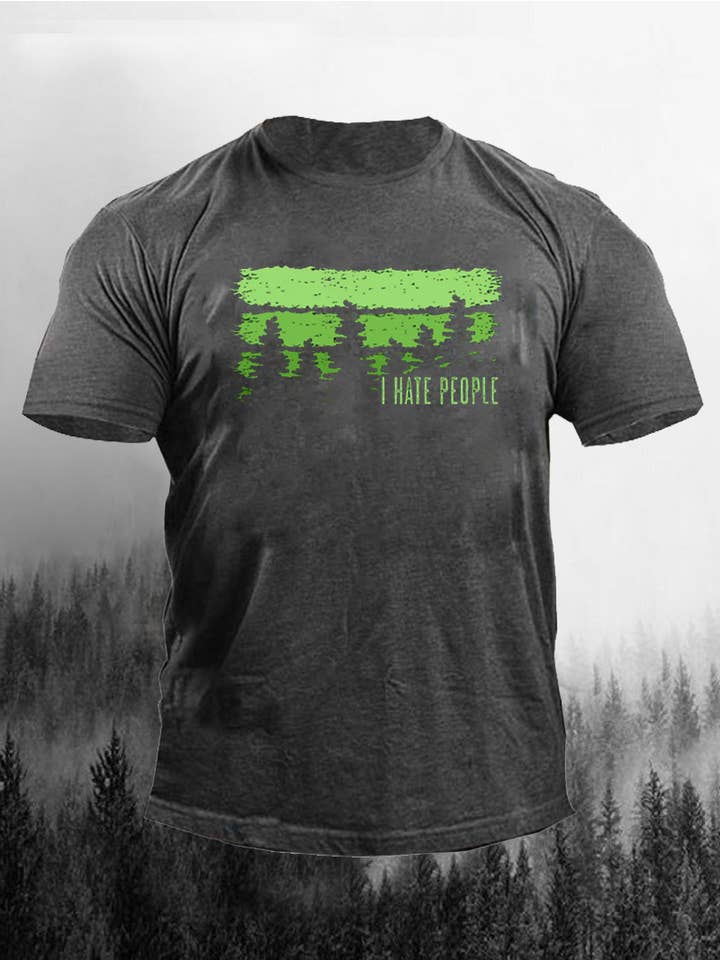 Tourtiwi - Wholesale Screen Printed T-Shirt - Men's - I Hate People Printed Men's T-Shirt2