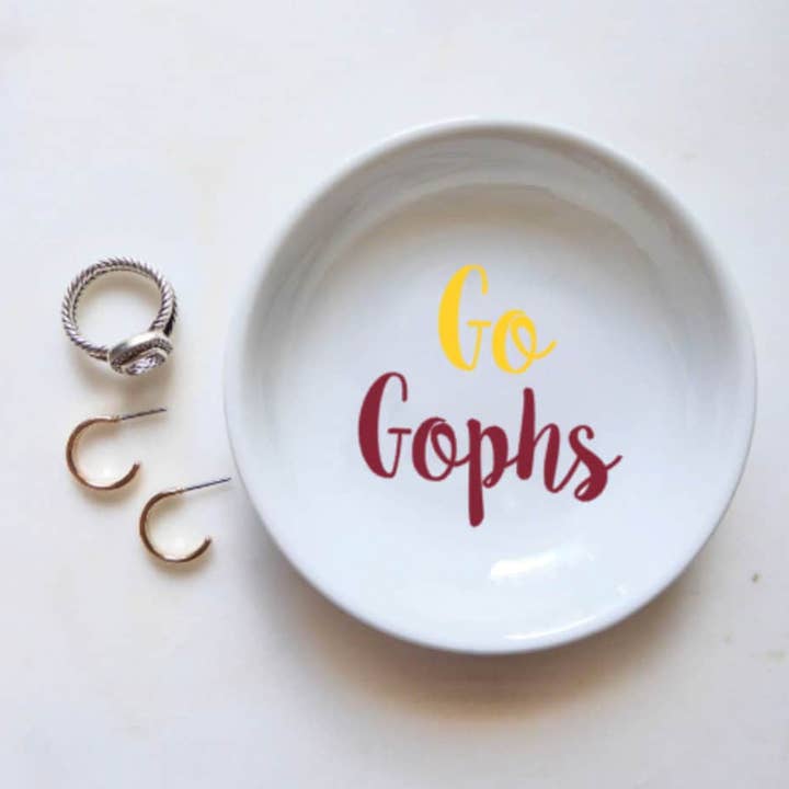 CourtPerkDesigns LLC - Wholesale Jewelry Dish - Go Gophs Ring Dish / University Of Minnesota0