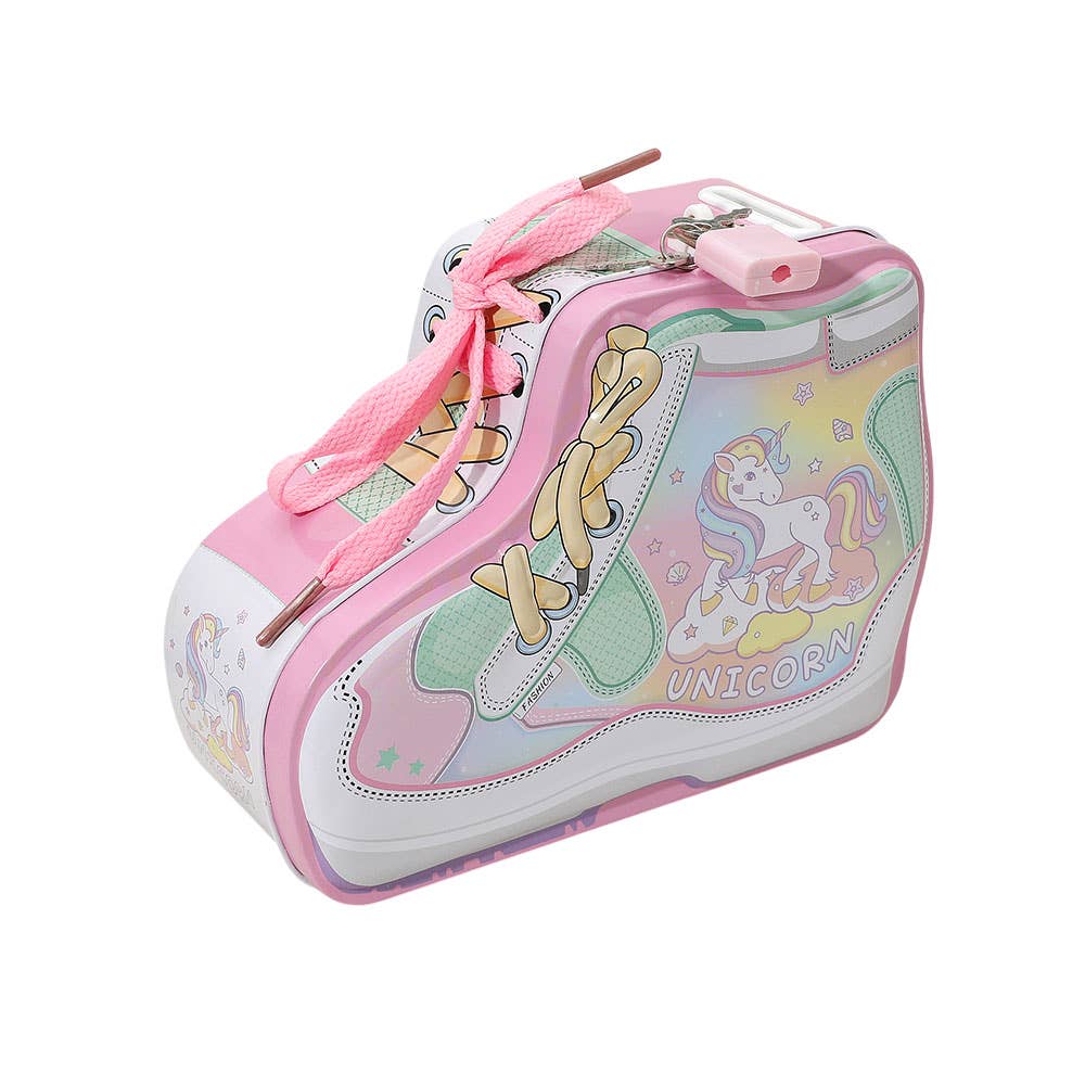 Sensibling Corp. - Wholesale Money/Piggy Bank - Kids & Baby - Space Sneakers Shaped Lockable Tin Case Coin Bank8