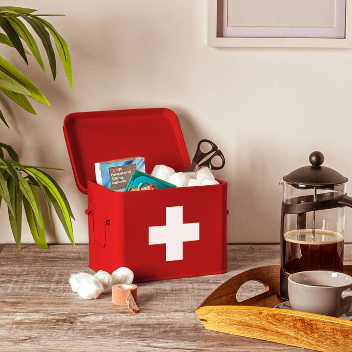 Rinkit Ltd - Wholesale First Aid Kit - Harbour Housewares First Aid Storage Canister - Red1