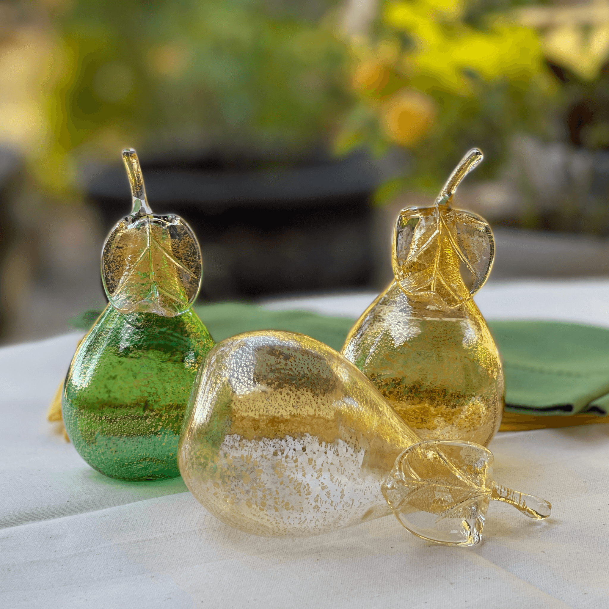 Via Graceffo - Vente Décorations de table - Poires en verre de Murano grandeur nature, fruits en verre soufflé, fabriqués en Italie7
