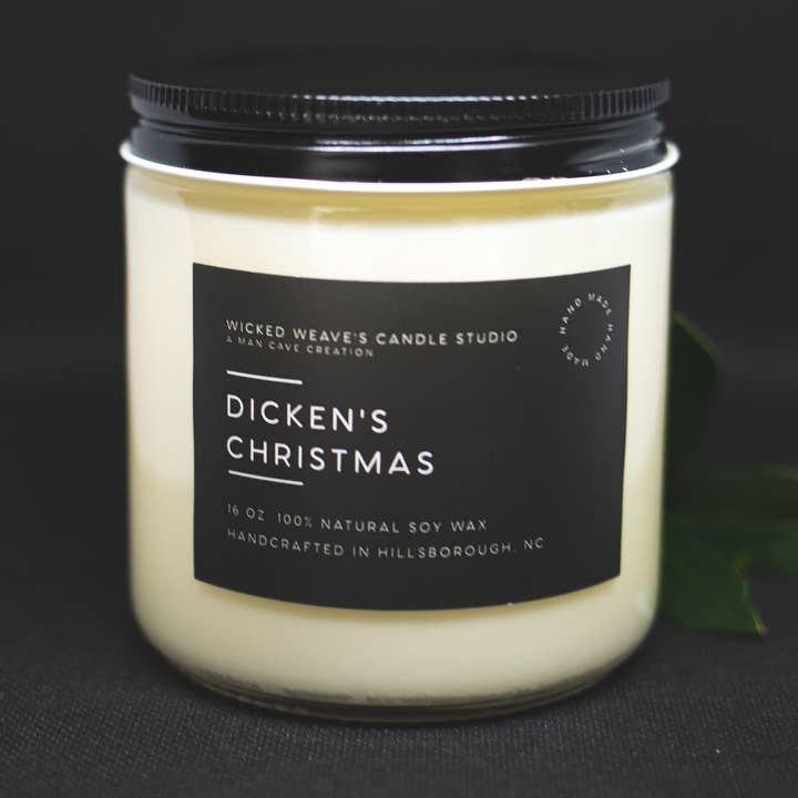 Wicked Weave’s Candle Studio - Vente Bougie en bocal - Bougie de Noël en cire de soja Dicken's (4 tailles possibles)0