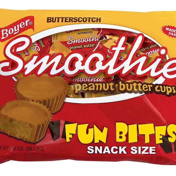 Smoothie Peanut Butter Cup Fun Bite Size 10oz Bag, 24ct Case for wholesale by Grandpa Joe's Candy Shop
